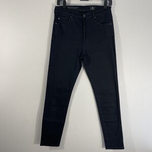 AG Adriano Goldschmied The Stevie High Rise Ankle Jeans Black Denim Women Sz 28R